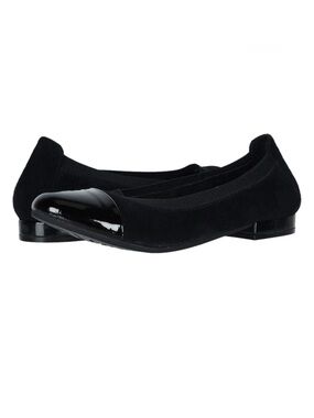 David Tate Nikki Ballet Flat 7.5W Black Leather & Suede NEW